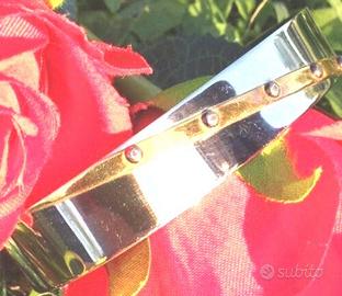 bracciale vintage anni '70, Oro 18 kt e Acciaio