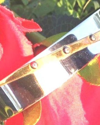 bracciale vintage anni '70, Oro 18 kt e Acciaio