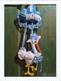 Cicogna fiocco nascita personalizzato con nome