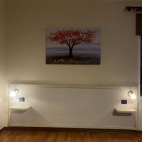 Testiera matrimoniale in legno con illuminazione