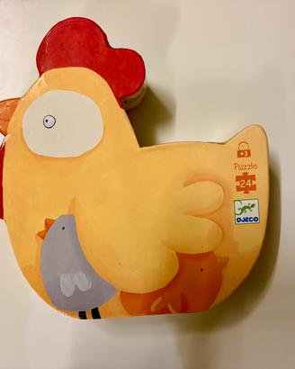 DJECO Puzzle 24 pz Cot Cot Poulette Sagomato +3
