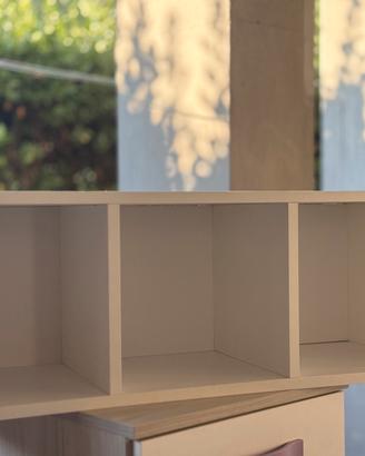 Libreria /scaffalatura a cubi bianca a 3 scomparti