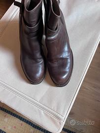 Stivaletti donna pelle marron -tacco 7-n40