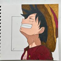 Disegno realizzato a mano Luffy One Piece