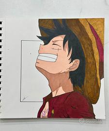 Disegno realizzato a mano Luffy One Piece