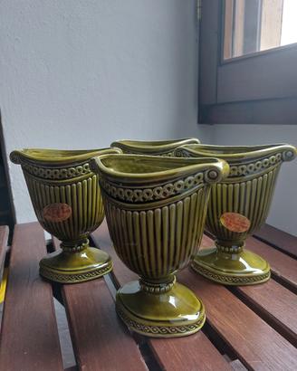 Set di 4 vasi vintage avocado