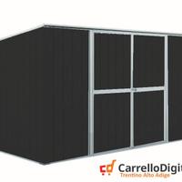 Casetta giardino in Acciaio 345x186cm - 6mq nero