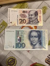 Banconota100 tedesca 1996 e banconta20 croata 2001