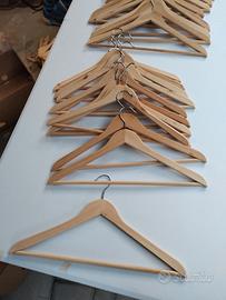 set 30 grucce porta abiti in legno 