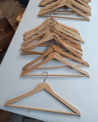 set 30 grucce porta abiti in legno 