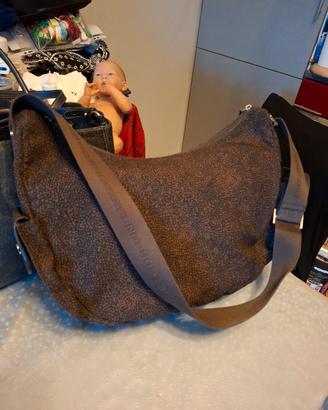 borsa borbonese marrone con tasche