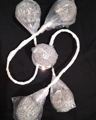 Lampadario Cromato 5 Luci completo di lampade