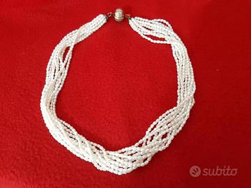 Collana Girocollo con 10 fili Perle di Fiume