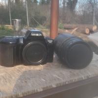 Fotocamera Minolta con Obbiettivo Tamron