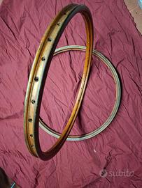 Coppia cerchi legno 26x1 1/2antichi bici epoca