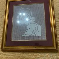 Quadro antico ricamato a mano Santa Lucia.