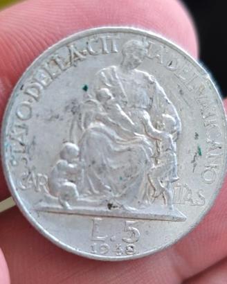 5 lire Vaticano 1948