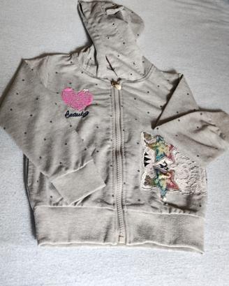 Felpa grigia a pois bambina 30 M