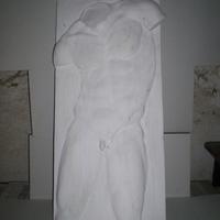 Pannello in gesso bianco " Busto uomo " cm 85x35