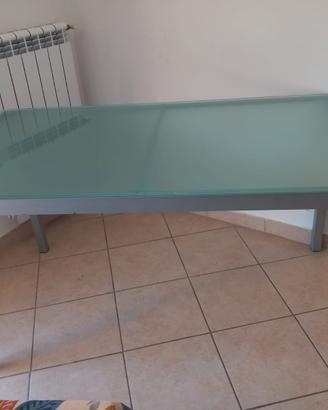 tavolo con vetro temperato 140 cm x 80 cm larghe