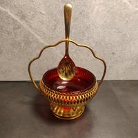 Set inglese Mayell oro vetro rosso rubino England