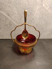 Set inglese Mayell oro vetro rosso rubino England