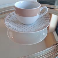 6 tazzine da caffè  con piattino rosa  di Tognana 