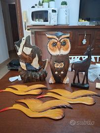 decorazioni di animali in legno 