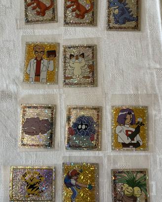 11 POKEMON FIGURINE ALBUM STICKER HOLO