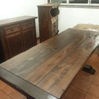 Tavolo rustico legno massiccio arte povera