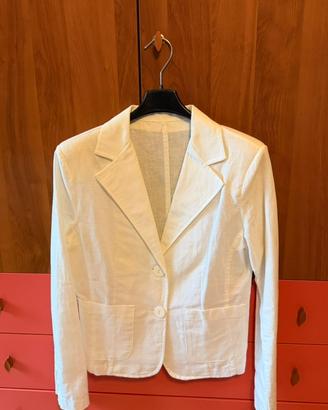 Giacca bianca elegante da donna con bottoni