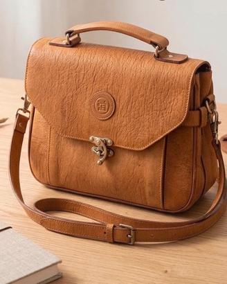 Borsa a tracolla vintage in vera pelle