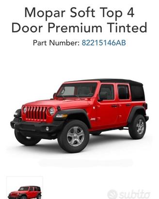 Jeep wrangler JLU soft top tettuccio accessori