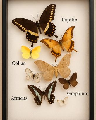 Teca entomologica con 8 farfalle vere – collezione