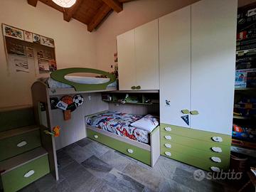 Cameretta bambini a soppalco-ponte