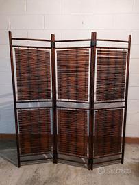 Paravento legno/bambù 160×150 cm circa