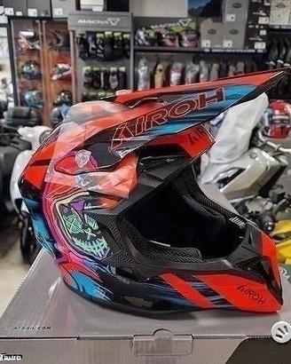 AIROH Casco Cross Wraaap - Cyber - Orange