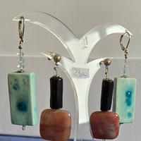 Orecchini - Swarovski, Avventurina e Ceramica