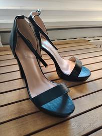 scarpe sandalo nero Simius tacco  12 plateau 3 cm 