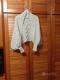 Coprispalle in lamè bianco