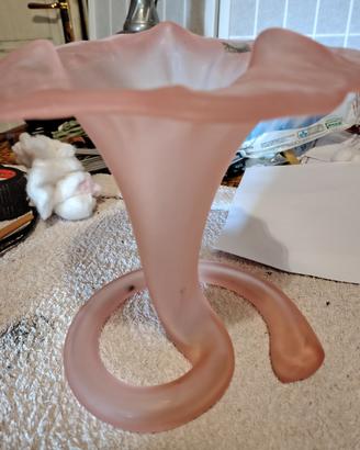 vaso in vetro Rosa satinato