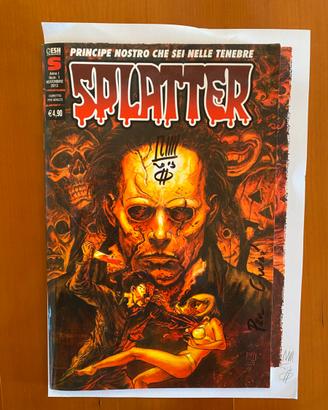 Splatter fumetto n. 1 autografato con serigrafia