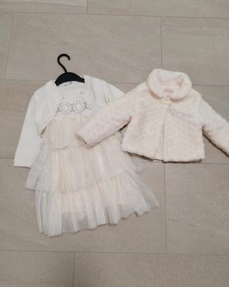 vestito original marines+cardigan+pelliccia