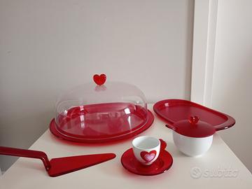 Set colazione Guzzini love vintage cuore rosso