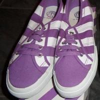 Scarpe cotone superga nuove n 38 bianco viola