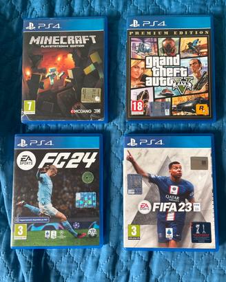 Giochi Ps4 (Minecraft;Fc24;Fifa23;GtaV)