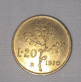 Moneta 20 lire 1970