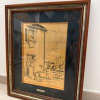 Quadro vintage “campagna” con cornice