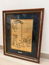 Quadro vintage “campagna” con cornice