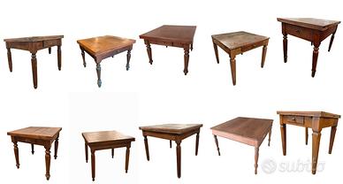 Lotto di 10 Tavoli Rustici Allungabili